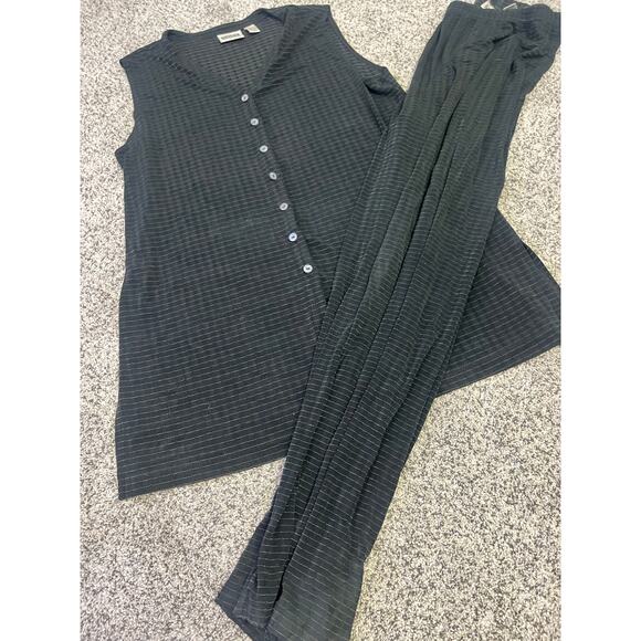 Chicos Travelers Set VINTAGE Size 3 (XL) Black Window Pane, 2 Piece Pull-On Pant - Picture 2 of 16